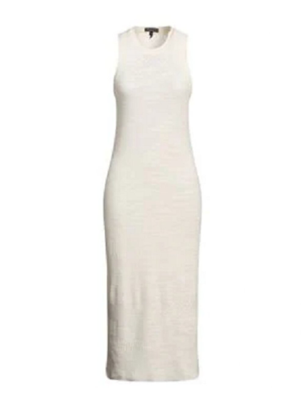 ZARA White Bodycon Stretch Cocktail Midi Dress w/ Cutout Back Slit S Small